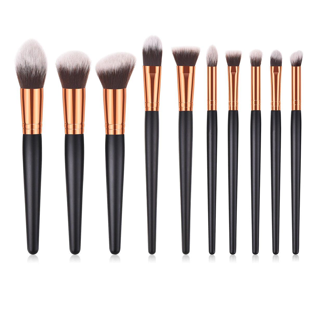 Single pcs/10pcs makeup brush makeup tools wood handle black gold powder Eye shadow brush set