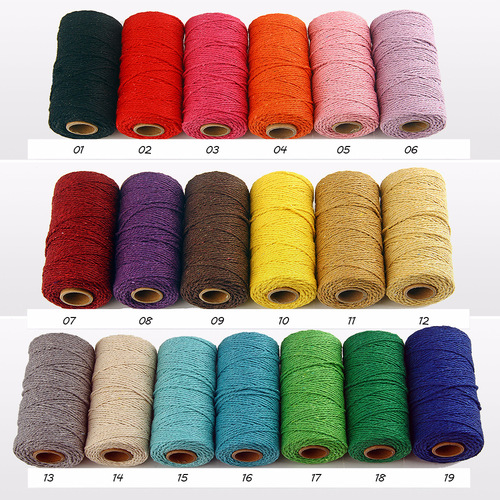 Manufacturer wholesale 2mm braided crafts binding rope red cotton thread binding rice dumpling rope 3mm color cotton rope