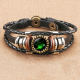 AliExpress wish hot selling classic twelve constellation time gemstone bracelet creative ancient green retro copper tube bracelet