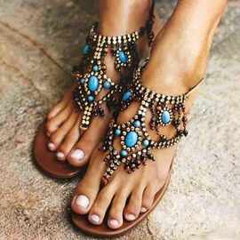 2018年外贸新款定制波西米亚夹脚平底凉鞋JGB2018N0007004