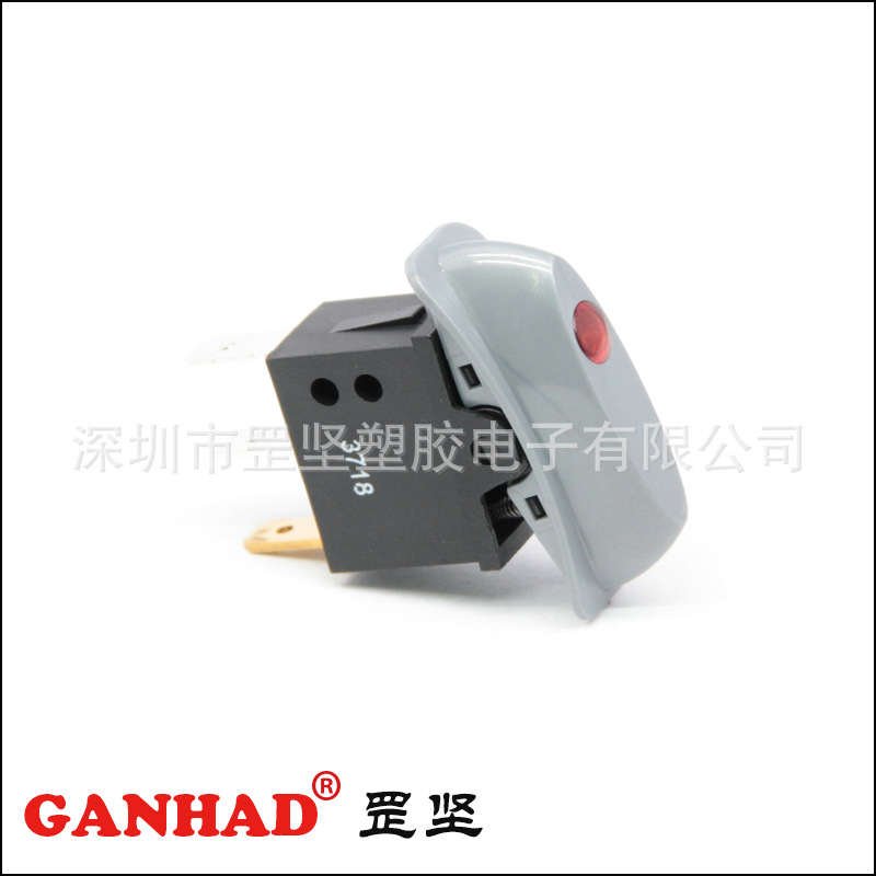 罡坚GANHAD船形开关厂供应15A 125V猫眼船形开关，大电流认证全