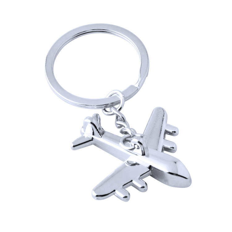 Factory wholesale metal creative aircraft keychain new Boeing aircraft pendant fighter key pendant