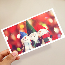 乐品纸卡 圣诞节新年节日贺卡片明信片售后好评祝福卡 圣诞雪人款