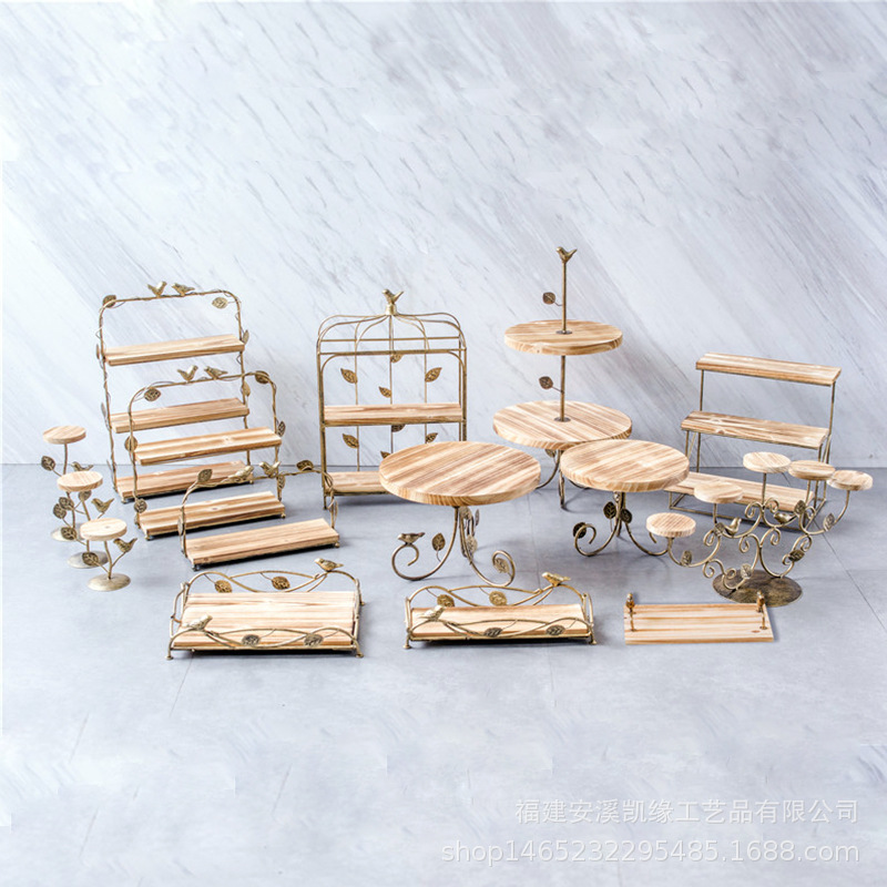 Nordic soporte de la torta de madera maciza moderna minimalista postre tienda bandeja postre estante moda boda accesorios decoración traje