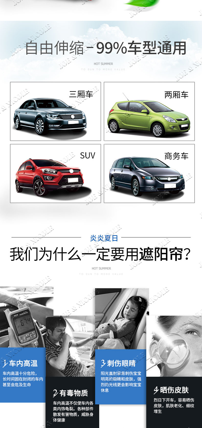 汽车磁铁遮阳帘 磁性遮阳挡帘详情图3