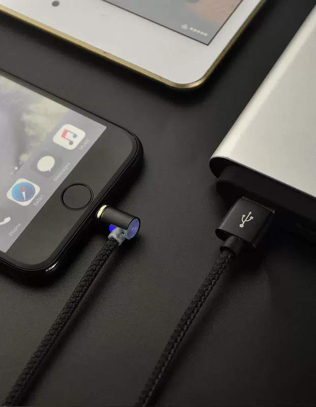 Elbow magnetic absorbing magnetic Android applicable Apple Type-C blind suction plug fast charging electromagnetic suction data cable