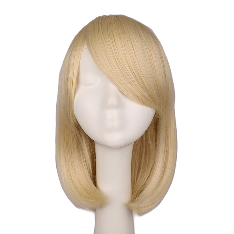 Cosplay Wig/new/anime Cos Wig Water Blue Short Hair Msn Korean Style Face Trimming Long Wave Cross-border display picture 3