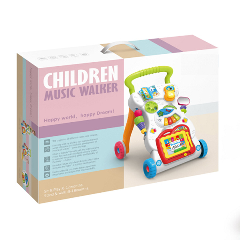 英文学步车彩盒