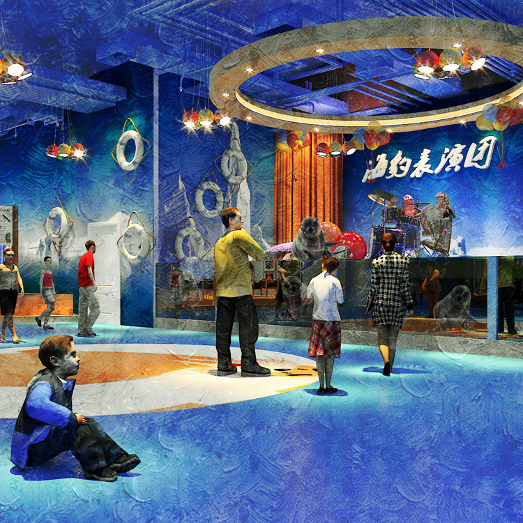 厂家供应大型亚克力鱼缸 海洋馆弧形圆型海底餐厅巨型玻璃