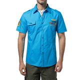 (Трансграничная торговля), мужская летняя хлопковая японская рубашка для отдыха подходит для мужчин и женщин для влюбленных, короткий рукав, с вышивкой, в корейском стиле