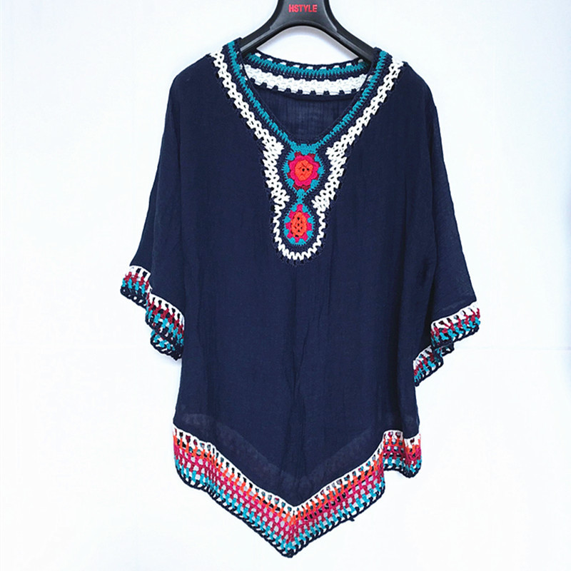 Lace Crochet Cover Up Sheer Knitted Top Beachwear Versatile Layering Wholesale Available customizable
