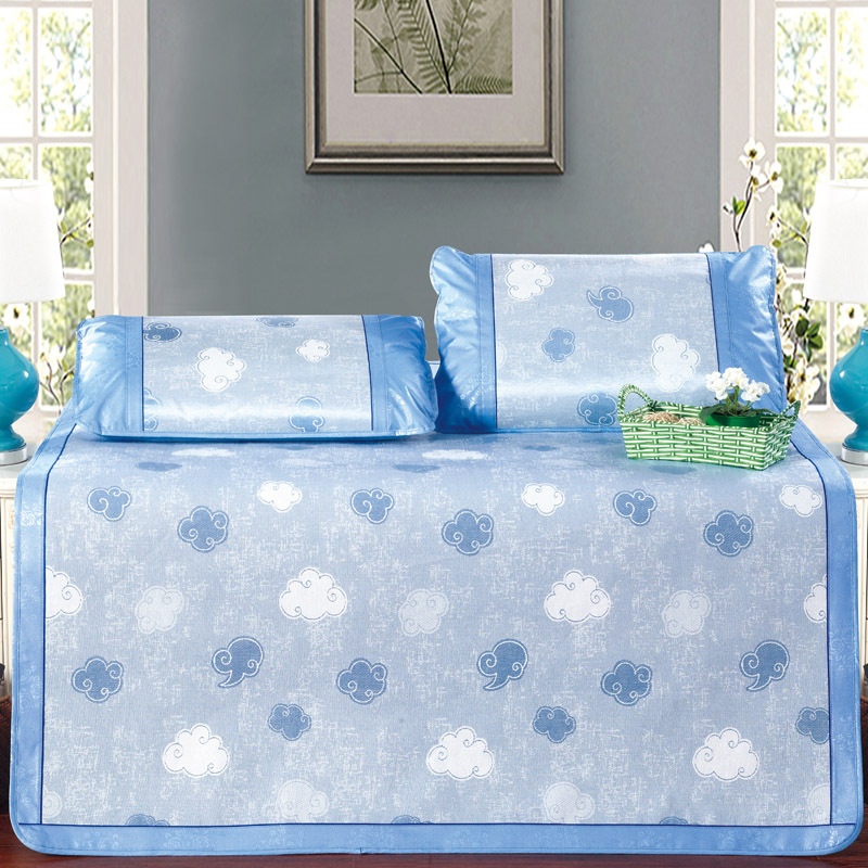 2018夏季新款家用凉席套件 冰丝凉席三件套 折叠式冰丝席批发