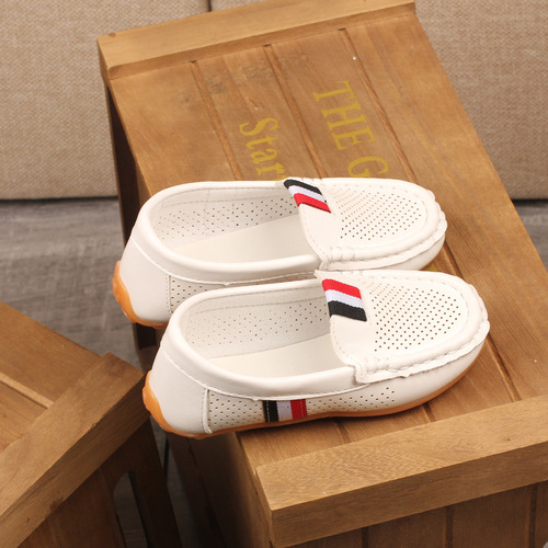  Spring and Autumn New Girls' Anti-Slip Bean Shoes, Boys' Comfortable Baby Shoes, Hollow Breathable Middle and Large Children's Shoes