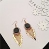 Fresh black universal earrings with tassels, factory direct supply, Korean style, wholesale