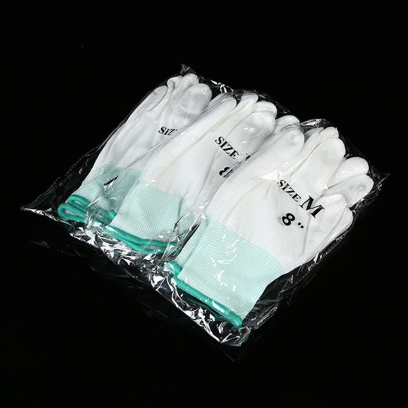Dongguan wholesale PU Palm coated gloves Electronics Factory protect Gloves coating Glove factory Direct selling Can be customized