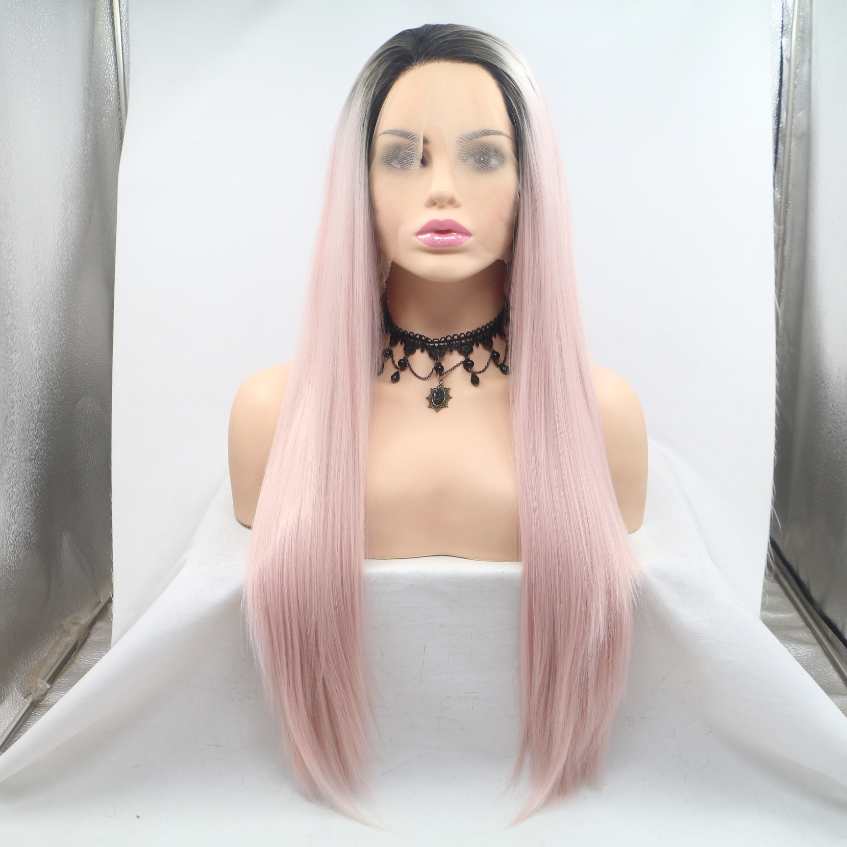 NEWLOOK PW1083 nueva moda peluca de cabello largo peluca de encaje peluca de enseñanza