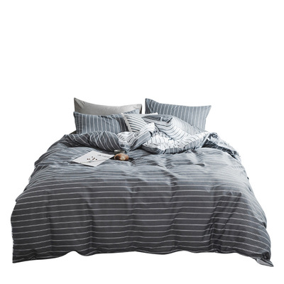 北欧简约纯棉四件套床上用品全棉4件套 床单被套学生宿舍套件