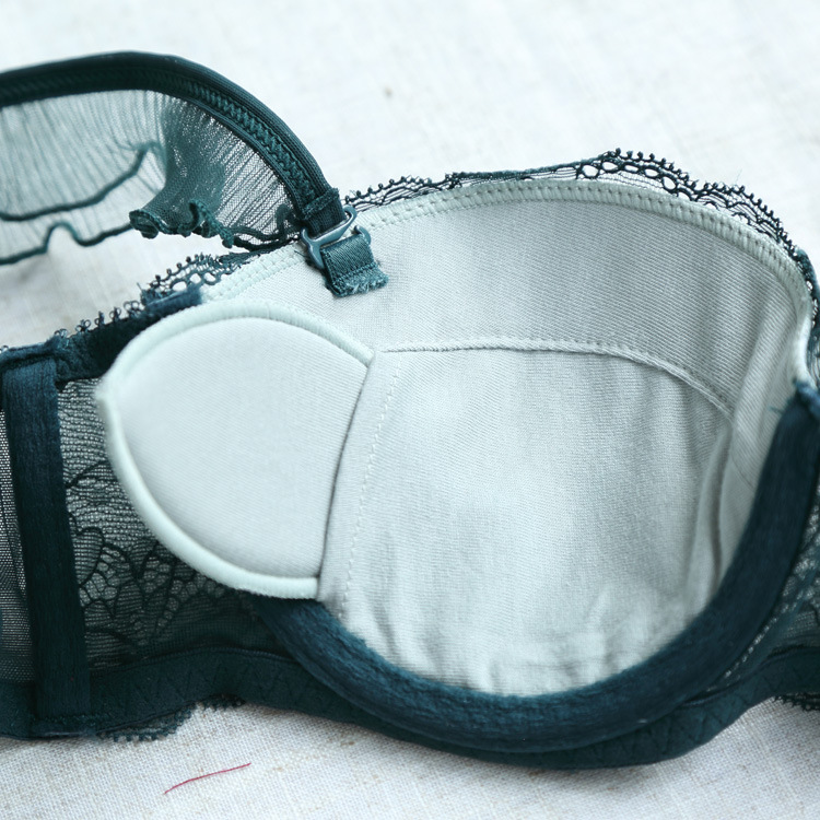 Neues Spitzen-BH-Set 16002 mit kleinem Brust-Raffungseinsatz für Damen 9227_voghion.com