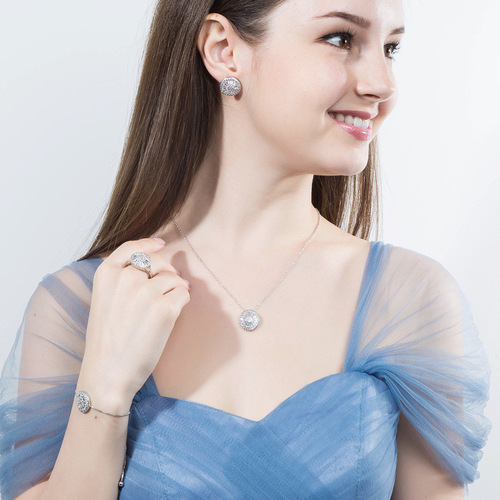 Taobao Tmall chain set kit zirconia necklace earrings Korean style fashion accessories factory direct supply wholesale