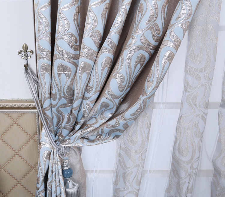 2020 Curtains, Screens, Rayon, Gold Jacquard Curtains, Finished Curtain