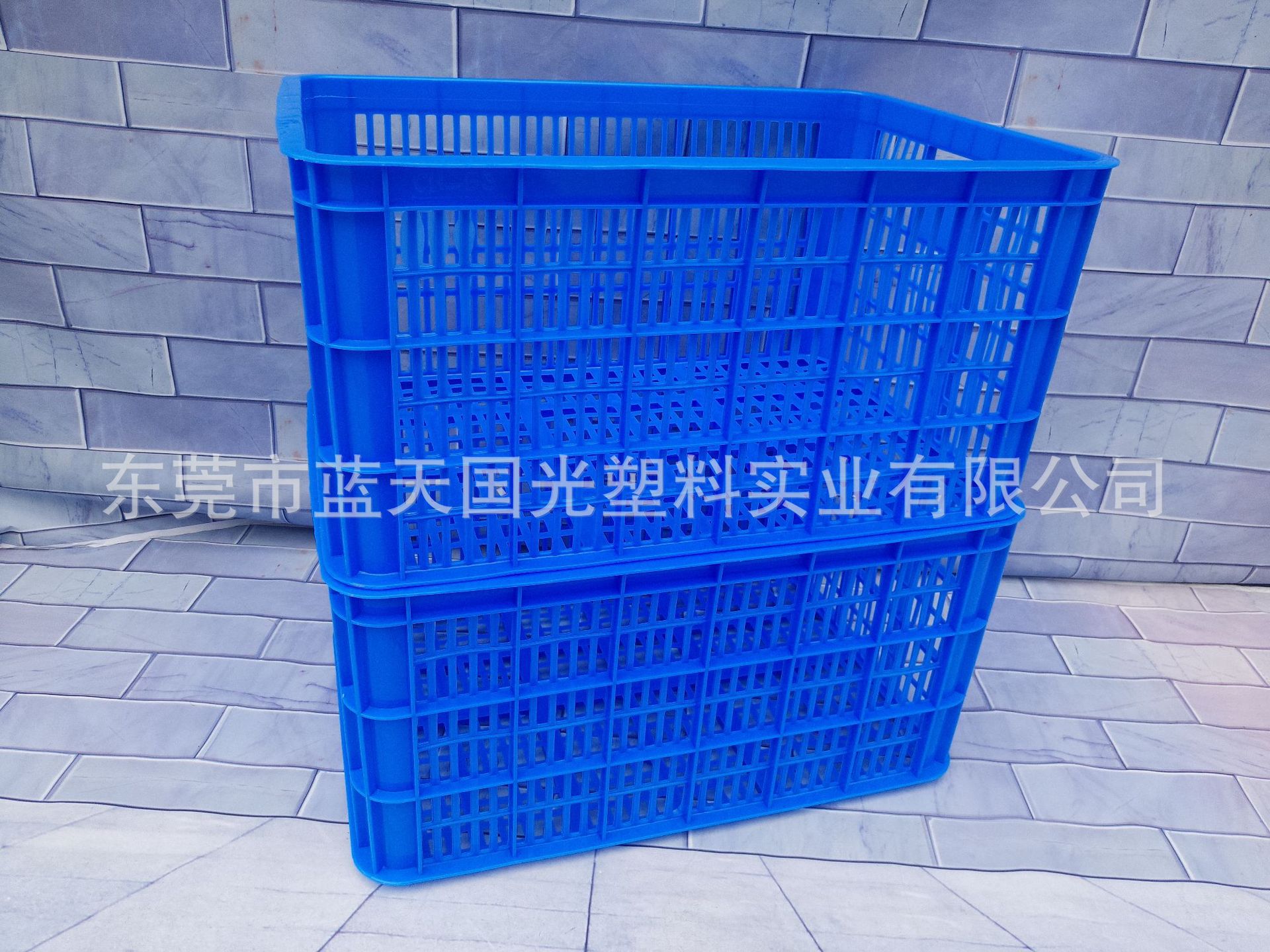 超市配送中转运输框 生鲜水果蔬菜加大加厚胶箩菜筐 周转错位框