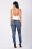 ladies jeans Europe and large size fashion hole denim long pants