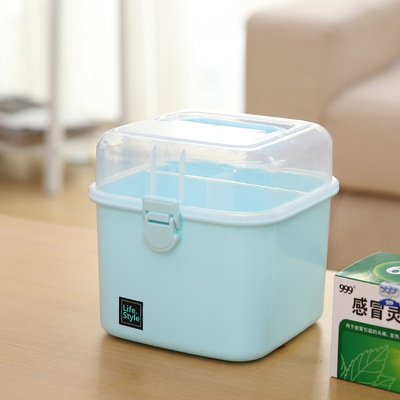 medicine chest family multi-storey trumpet portable Medical care Medical kit drugs Storage First aid kit double-deck Plastic medicine chest