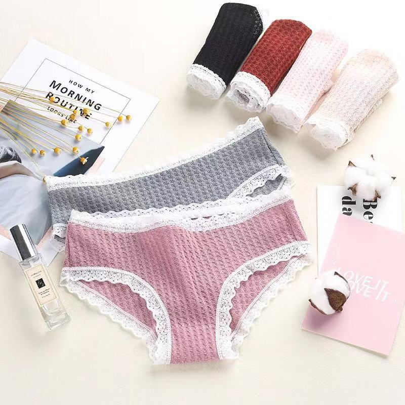 Braided pure cotton Antibacterial Female sex Underwear fashion girl Triangle pants Sweet Luxurious Versatile Pants