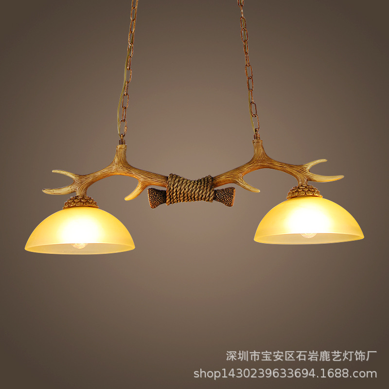 美式乡村鹿角吊灯别墅过道树脂餐厅咖啡厅吧台创意客厅灯饰鹿角灯-阿里巴巴