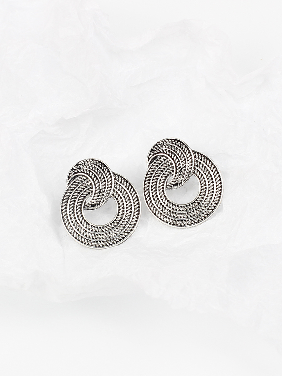 Retro Style Hot Style Retro Geometric Circle Ethnic Style Earrings
