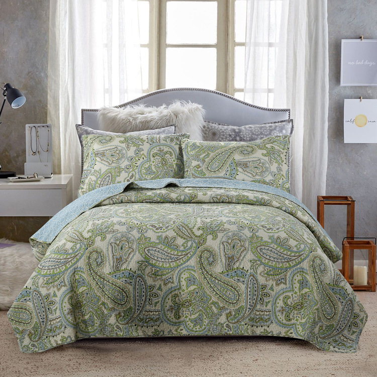 Manufactor European style printing flowers and plants Plain Washing is Three-piece Suite bedding Supplies Quilting cotton material Three-piece Suite