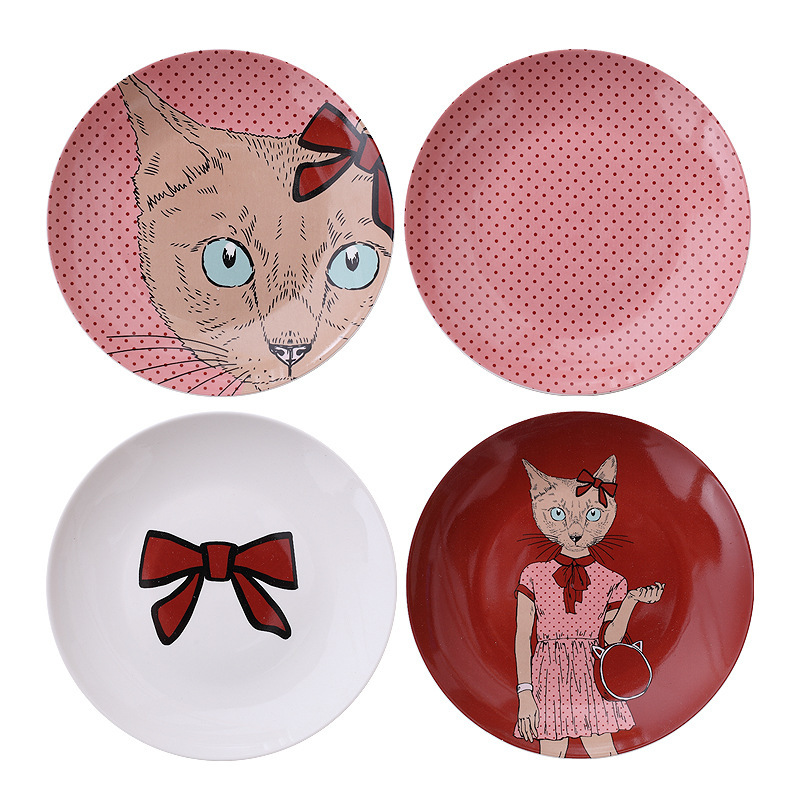 Nórdico gato de dibujos animados simple decoración de la pared pintura placa de cerámica decoración placa Colgante placa colgante de pared decoración de la pared de fondo