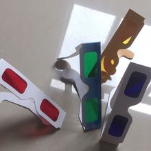 紙卡現貨3d眼鏡 圓線偏光 立體紅藍 煙花 解碼青 光譜分離 太陽鏡