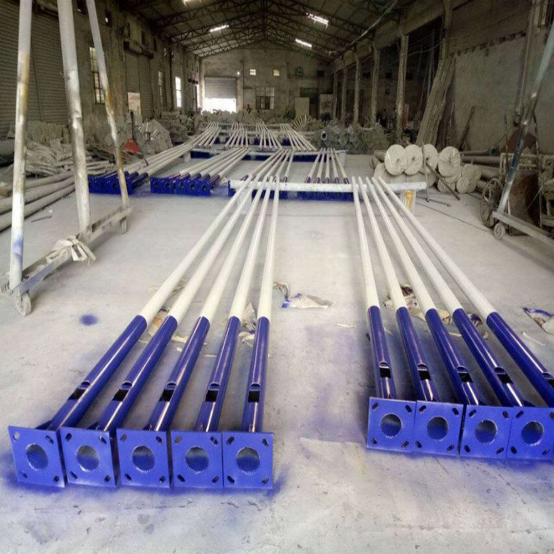 厂家直销Q235热镀锌5/6/8/10米锥杆路灯灯杆 路灯杆 A字臂 单双臂