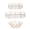 Geometric polygon European retro glass mirror faceplate creative simplicity mirror tray cosmetics display rack