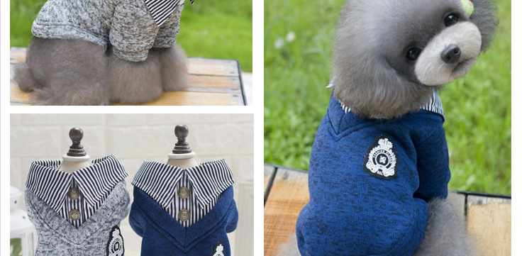 Pet supplies, pet clothing manufacturer wholesale spring and autumn Korean-style lapel two-leg hoodies, fleece hoodies, dog clothes detail image 10