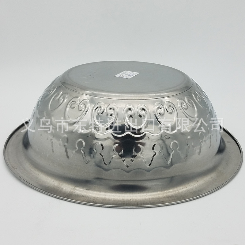 厂家直销不锈钢盖盆多功能压花盆外贸出口盖盆平盖大圆套盆详情图10