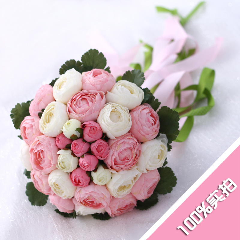厂家直销结婚用品手捧花仿真洋牡丹新娘手捧花仿真花结婚道具手捧|ms