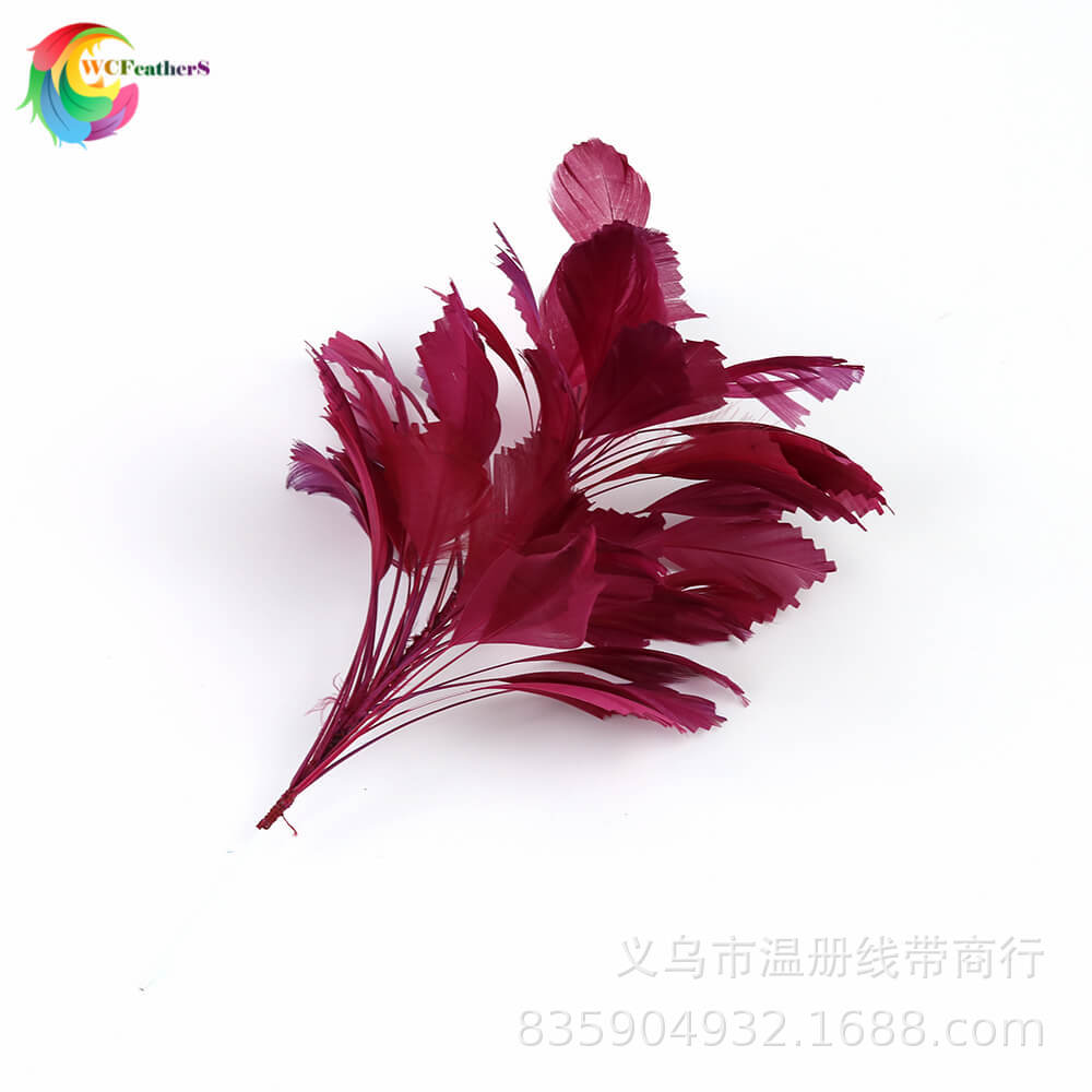厂家现货直接大飘羽毛胸花纯手工修边波浪花卉白天鹅毛头饰一个起详情图10