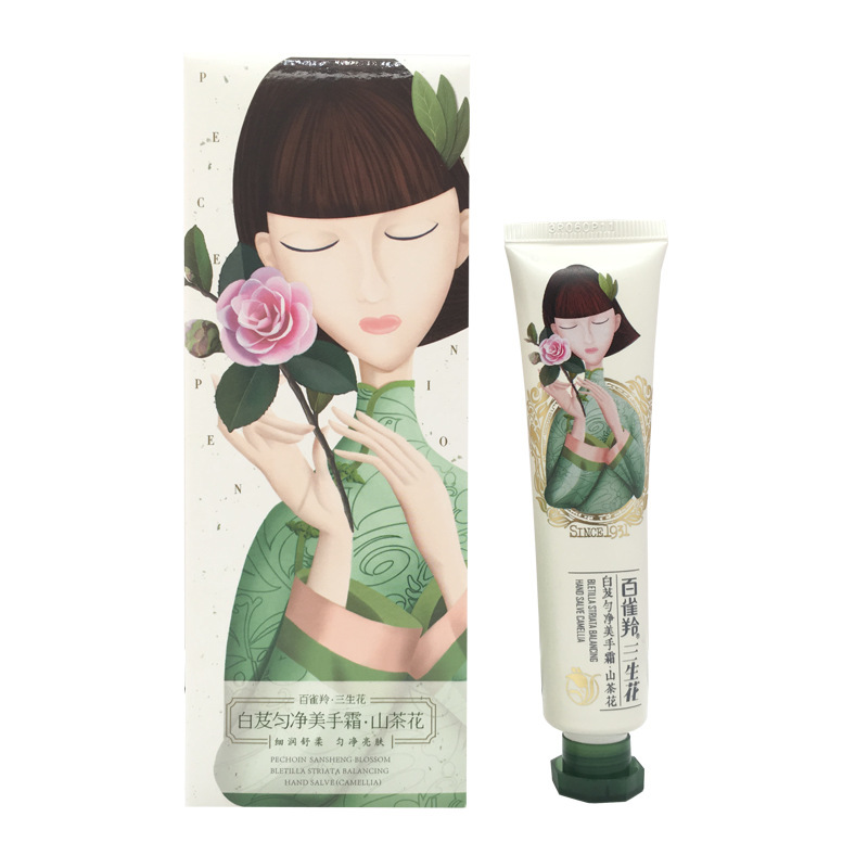 100 birds gazelle Sansei Bletilla striata Even Hand Cream Camellia 40g moist Moisture men and women Autumn and winter