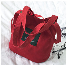 Women's bag new letter bucket canvas bag trendy shoulder crossbody portable children's small bag mobile phone