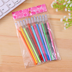 Korean Creative Diamond Stone Neutral Pen Carbon Fiber Pen Refill Candy Color Replacement Ink Cartridge 0.5mm, 12 Pieces per Pack