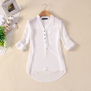 Shiffon shirt, 2021 collection, wish, V-neckline, European style