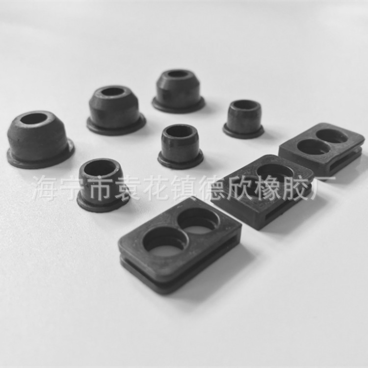 厂家批量定做 黑色带凹槽橡胶套 带卡口再生胶护线套 非标尺寸
