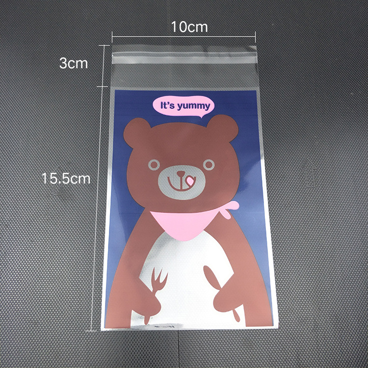 果茶熊opp食品自封袋卡通饼干袋水馋嘴五谷杂粮塑料袋100