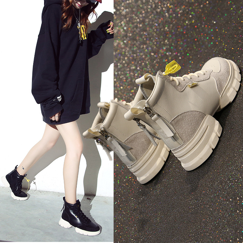 Bottes femme DAFEIOU     en En cuir - Ref 3355346 Image 1