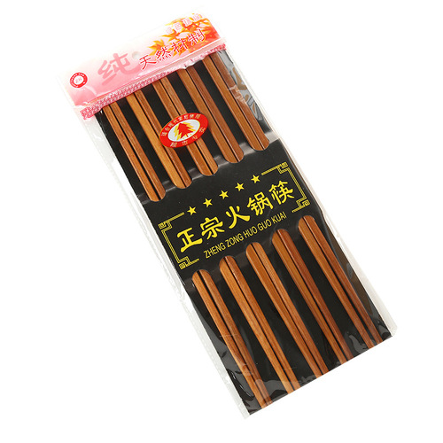 Wholesale 27cm natural bamboo hot pot chopsticks, five pairs/ten pairs of chopsticks set, restaurant wooden fast extended chopsticks