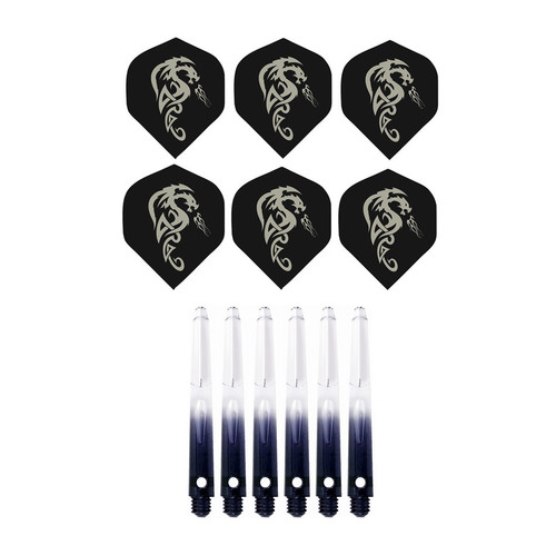 Knight Darts 2BA crystal transparent gradient color dart shaft plastic nylon PC with dart wing combination 45mm