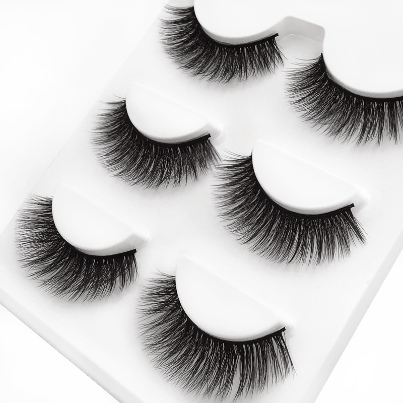 3 Pairs Quantity Solid Color Mink Hair False Eyelashes 3 Pairs