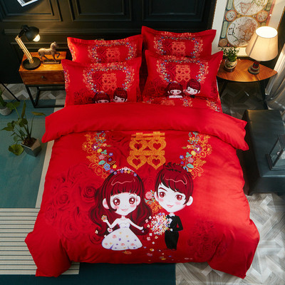 总MG大版花四件套被套床单床上用品套装磨毛被单四件套田园风批发